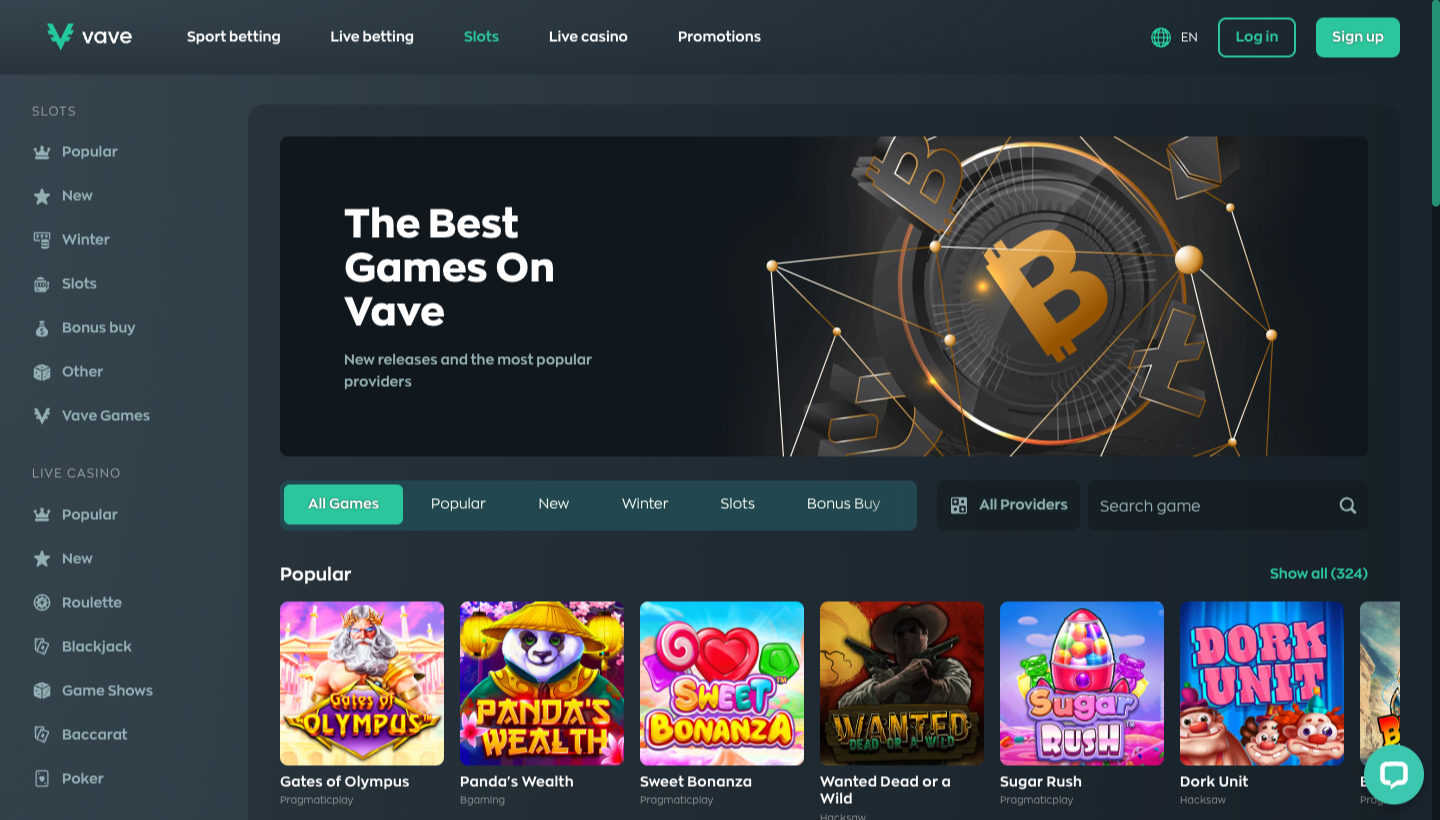 Vave Casino Screenshot