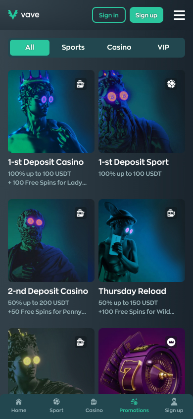 Vave Casino Screenshot