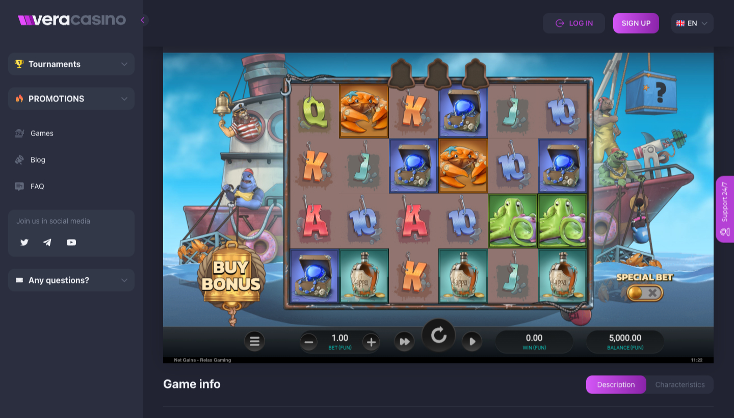 Vera Casino Screenshot