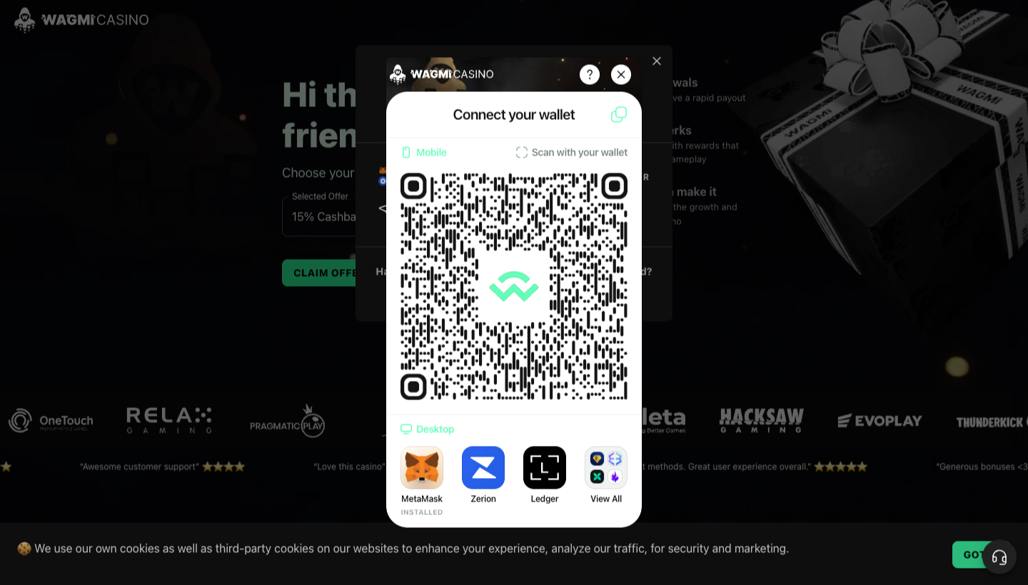 Wagmi Casino Screenshot