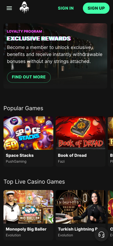 Wagmi Casino Screenshot