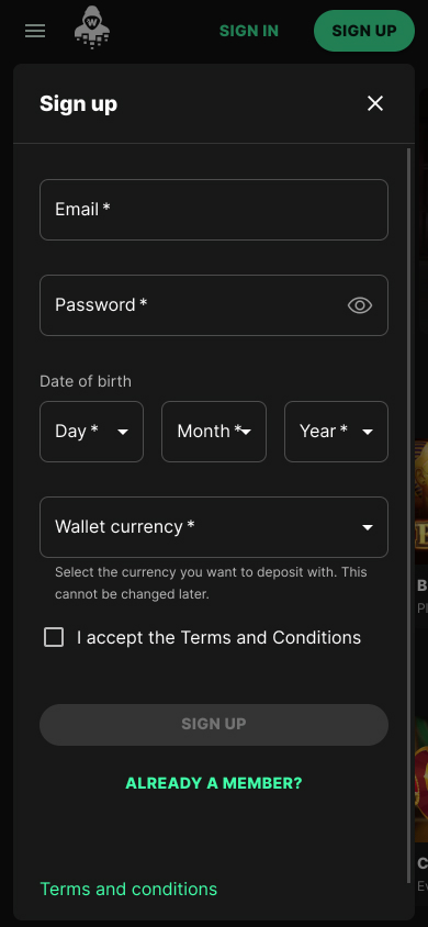 Wagmi Casino Screenshot