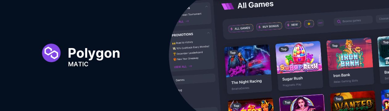 Polygon Casinos crypto game lobby view