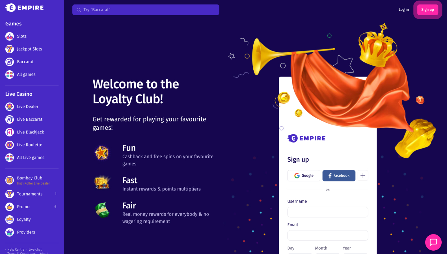 Empire.io Casino Screenshot