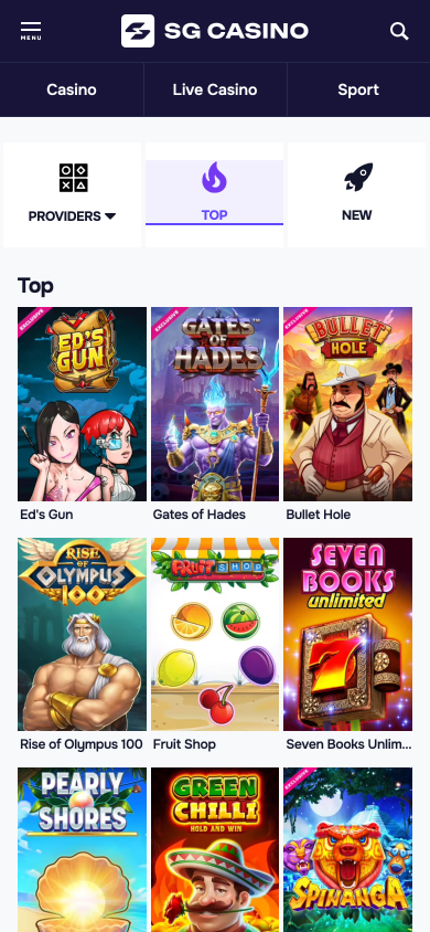 SG Casino Screenshot