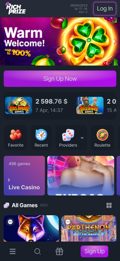 Rich Prize Casino Screenshot