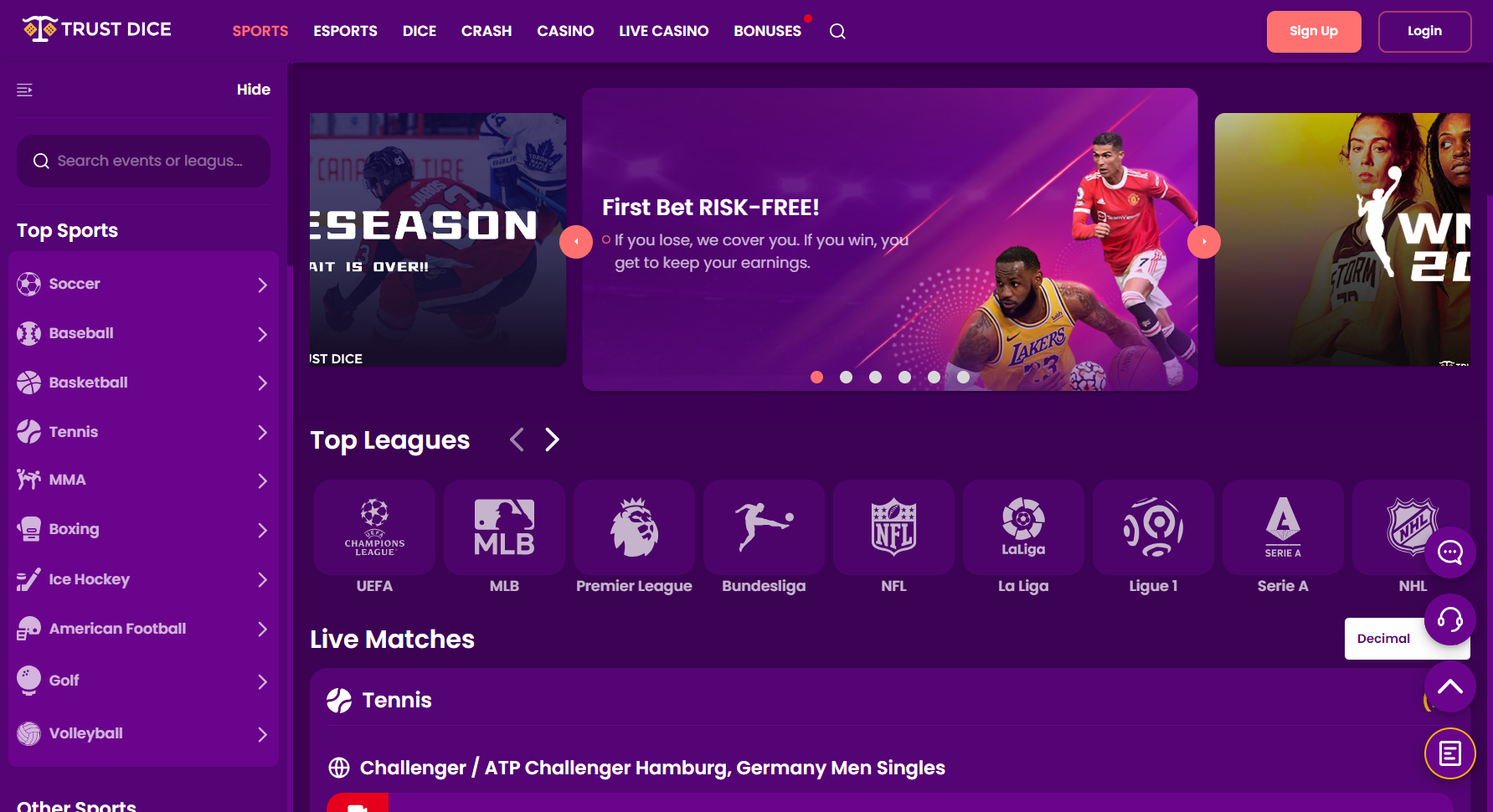 TrustDice Casino Screenshot