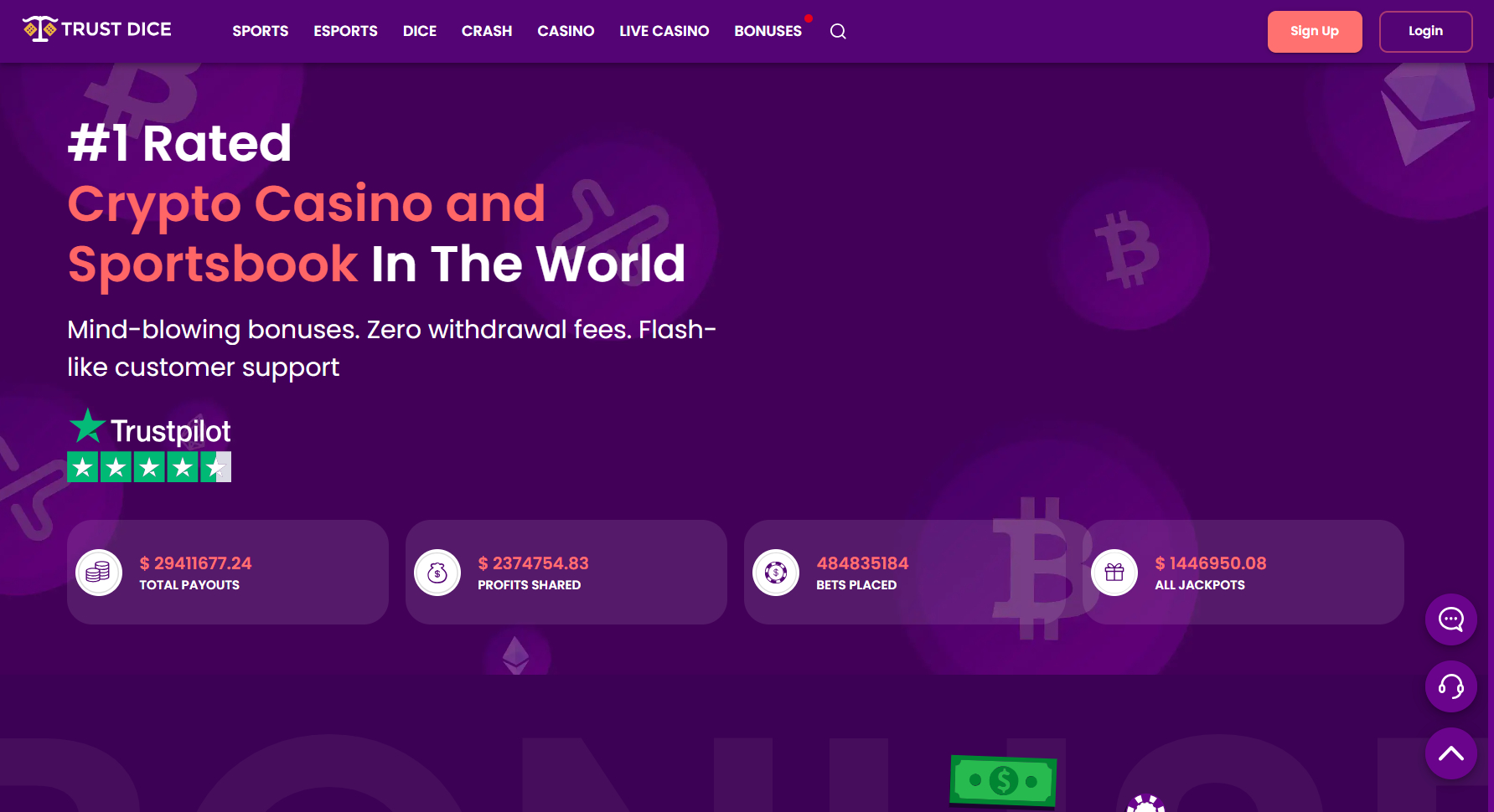 TrustDice Casino Screenshot