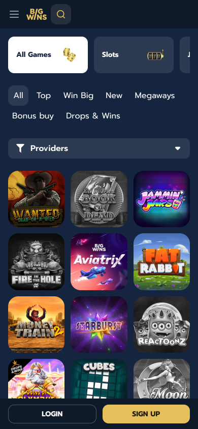 BigWins Casino Screenshot