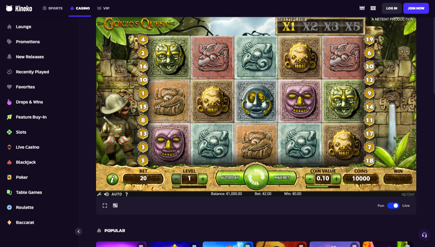 Kineko Casino Screenshot