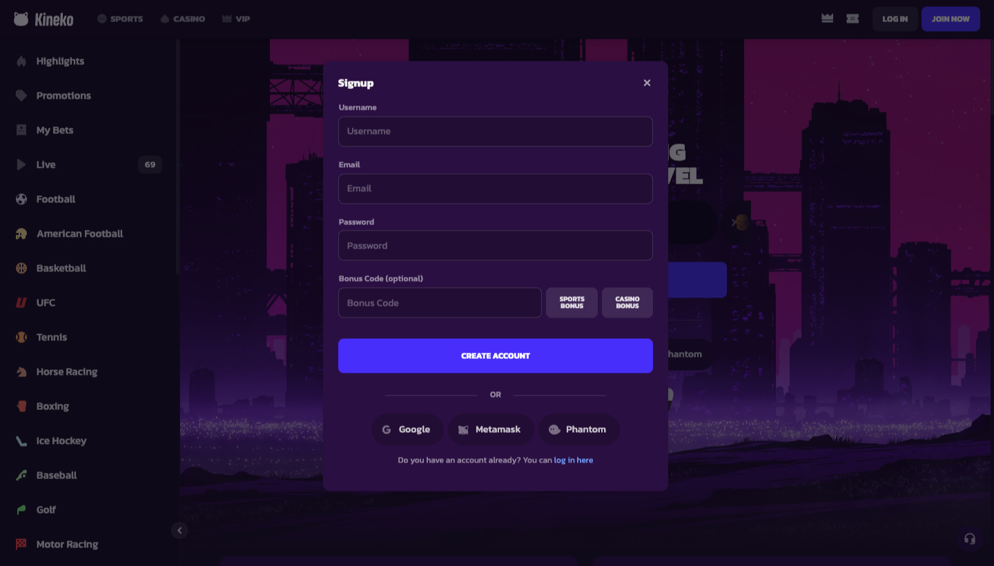 Kineko Casino Screenshot