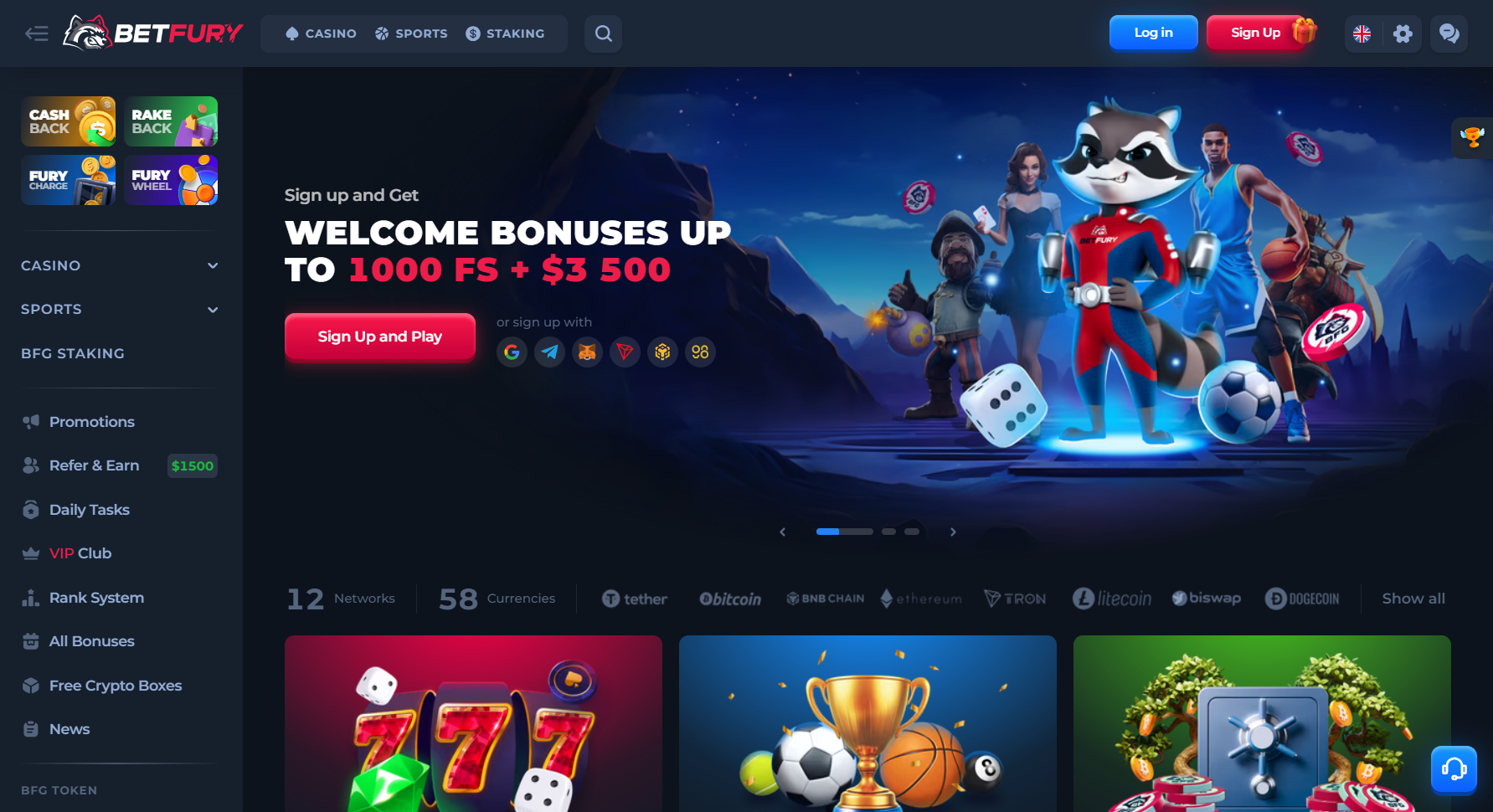 BetFury Casino Screenshot