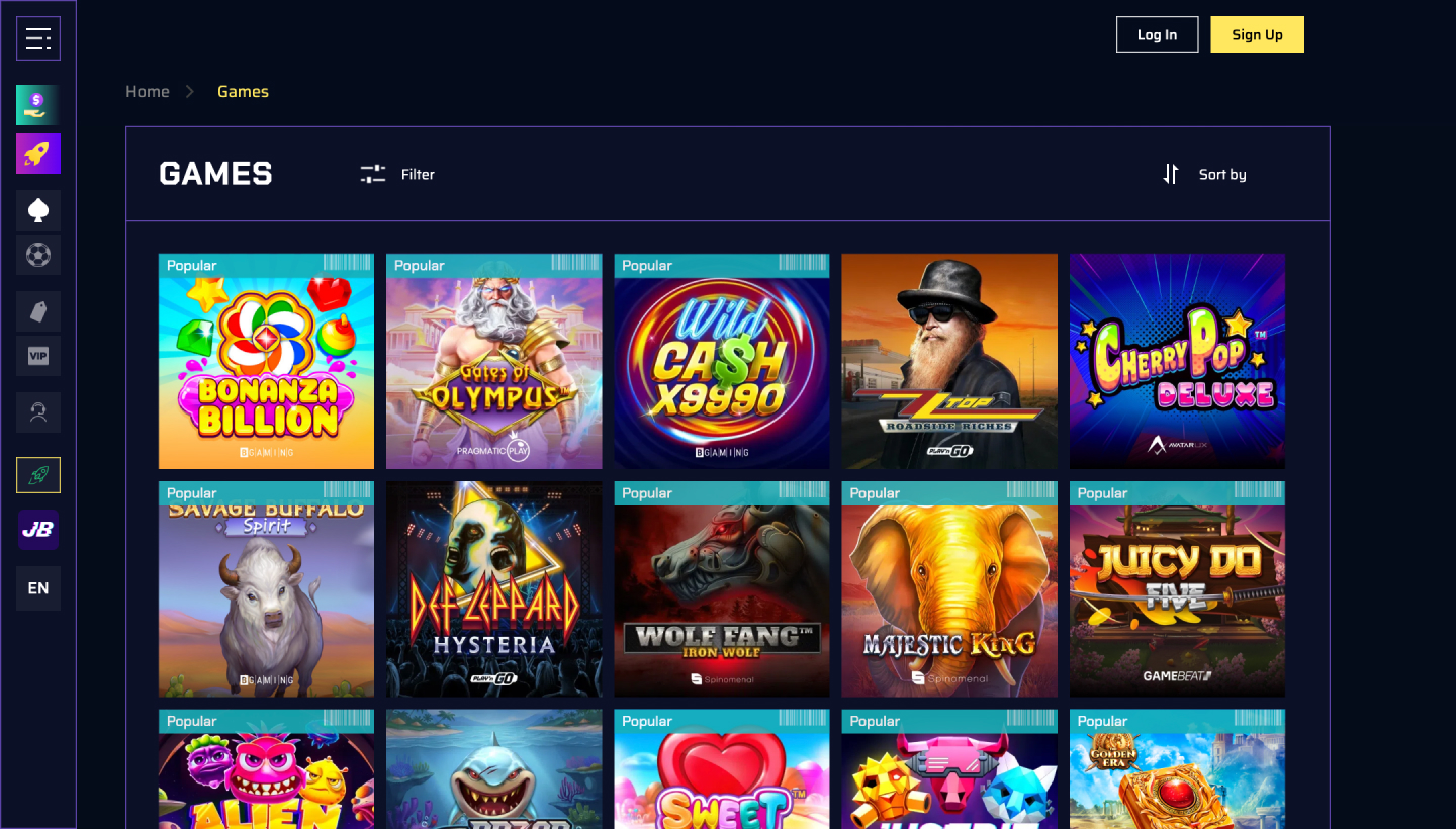 Justbit Casino Screenshot