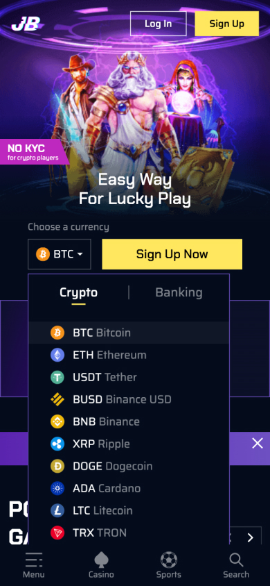 Justbit Casino Screenshot