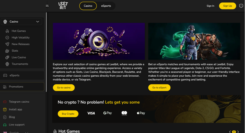 Leetbit Casino Screenshot