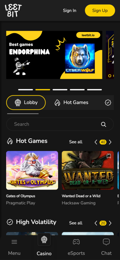 Leetbit Casino Screenshot