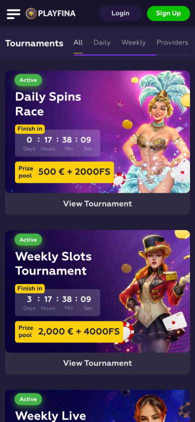 Playfina Casino Screenshot