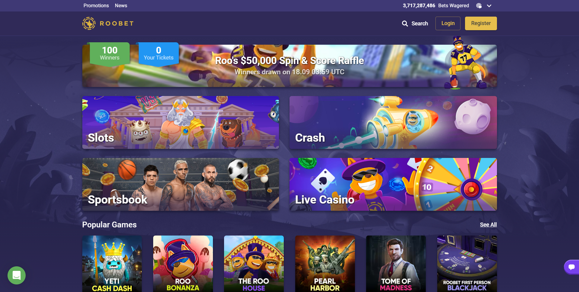 Roobet Casino Screenshot