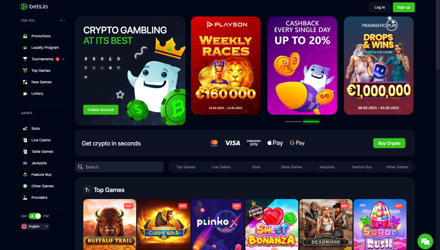 Bets.io Casino Screenshot