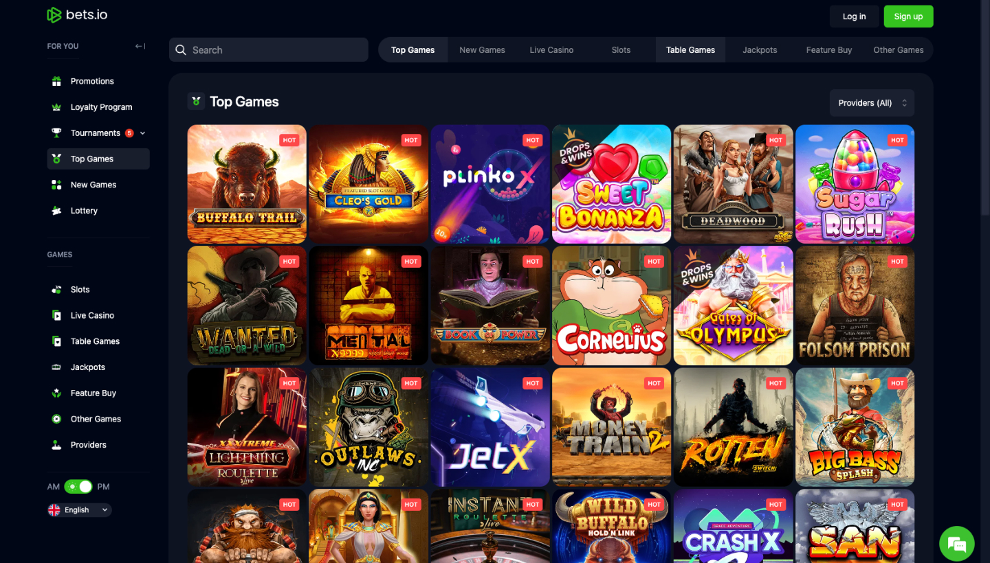 Bets.io Casino Screenshot