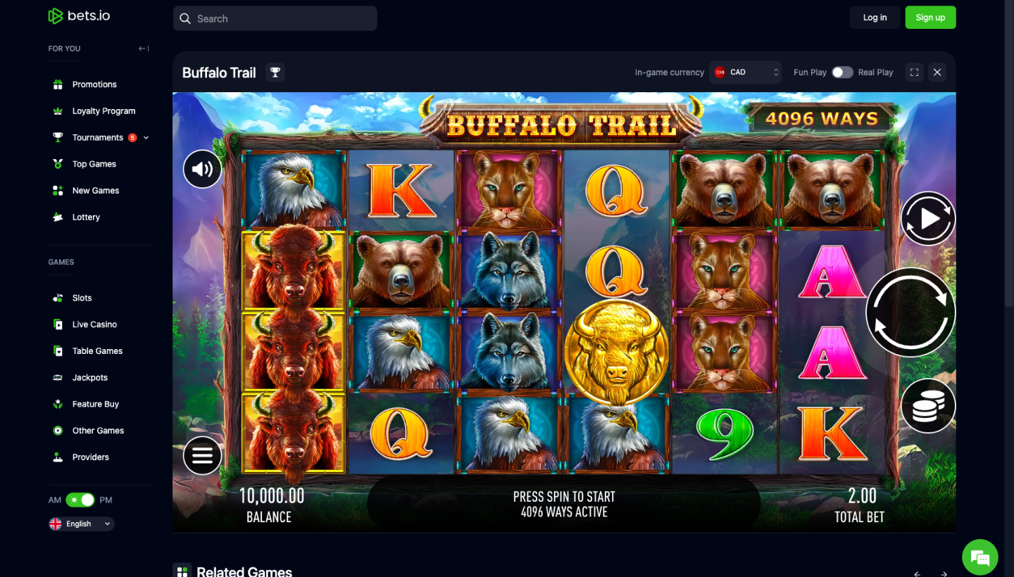 Bets.io Casino Screenshot