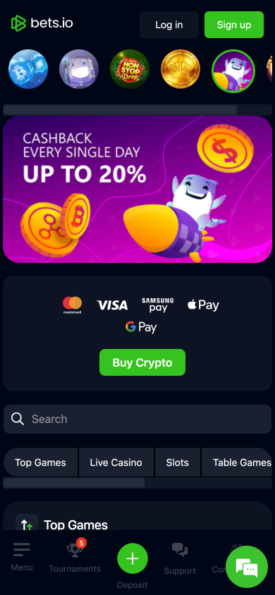 Bets.io Casino Screenshot