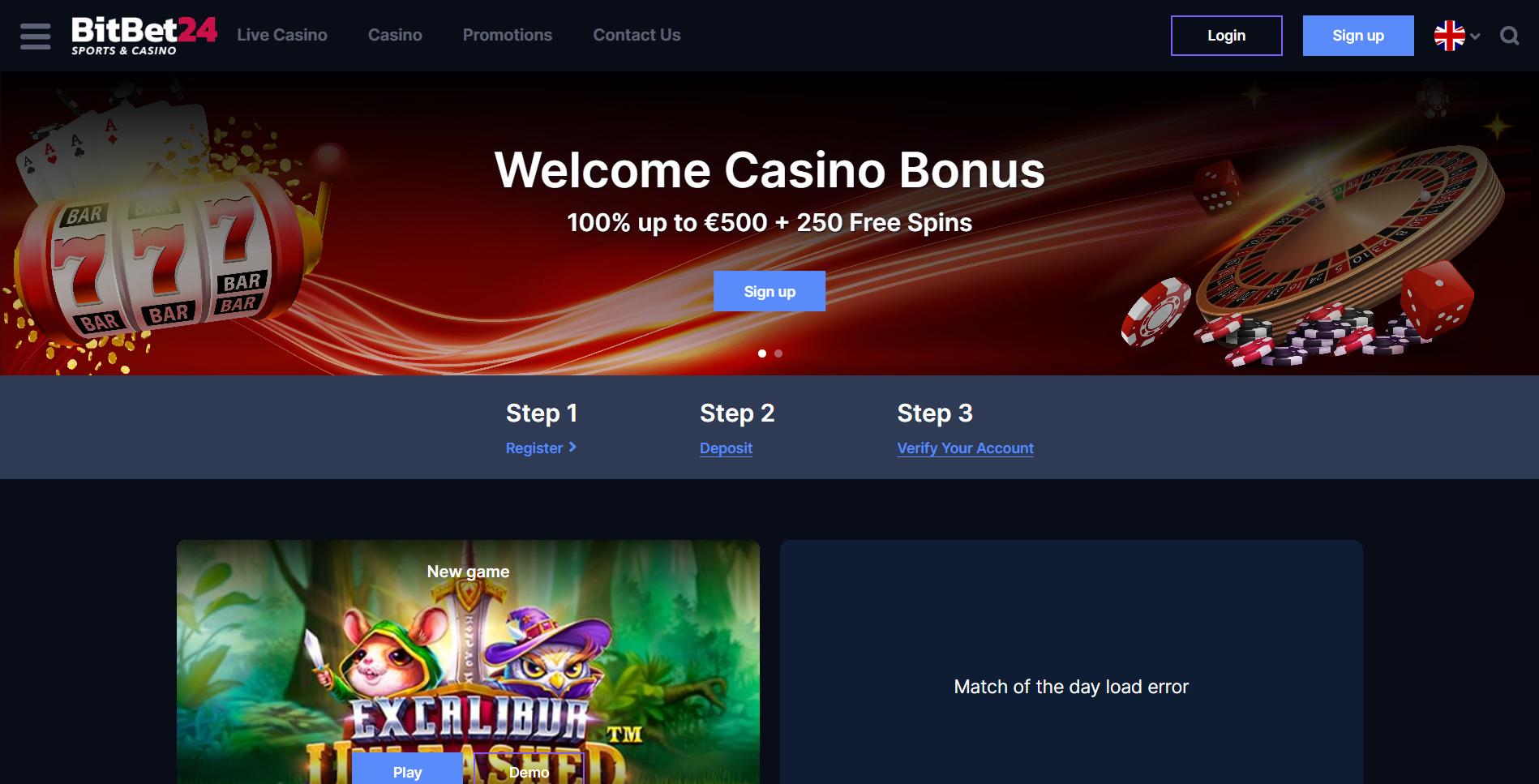BitBet24 Casino Screenshot