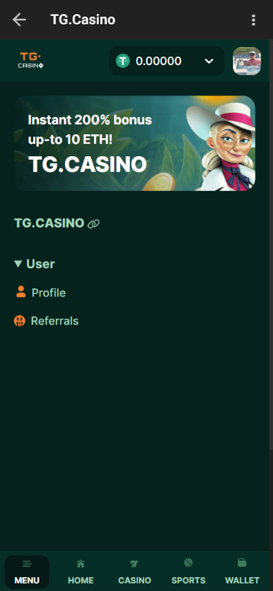TG.Casino Screenshot