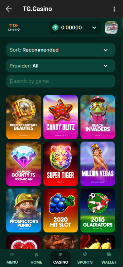 TG.Casino Screenshot
