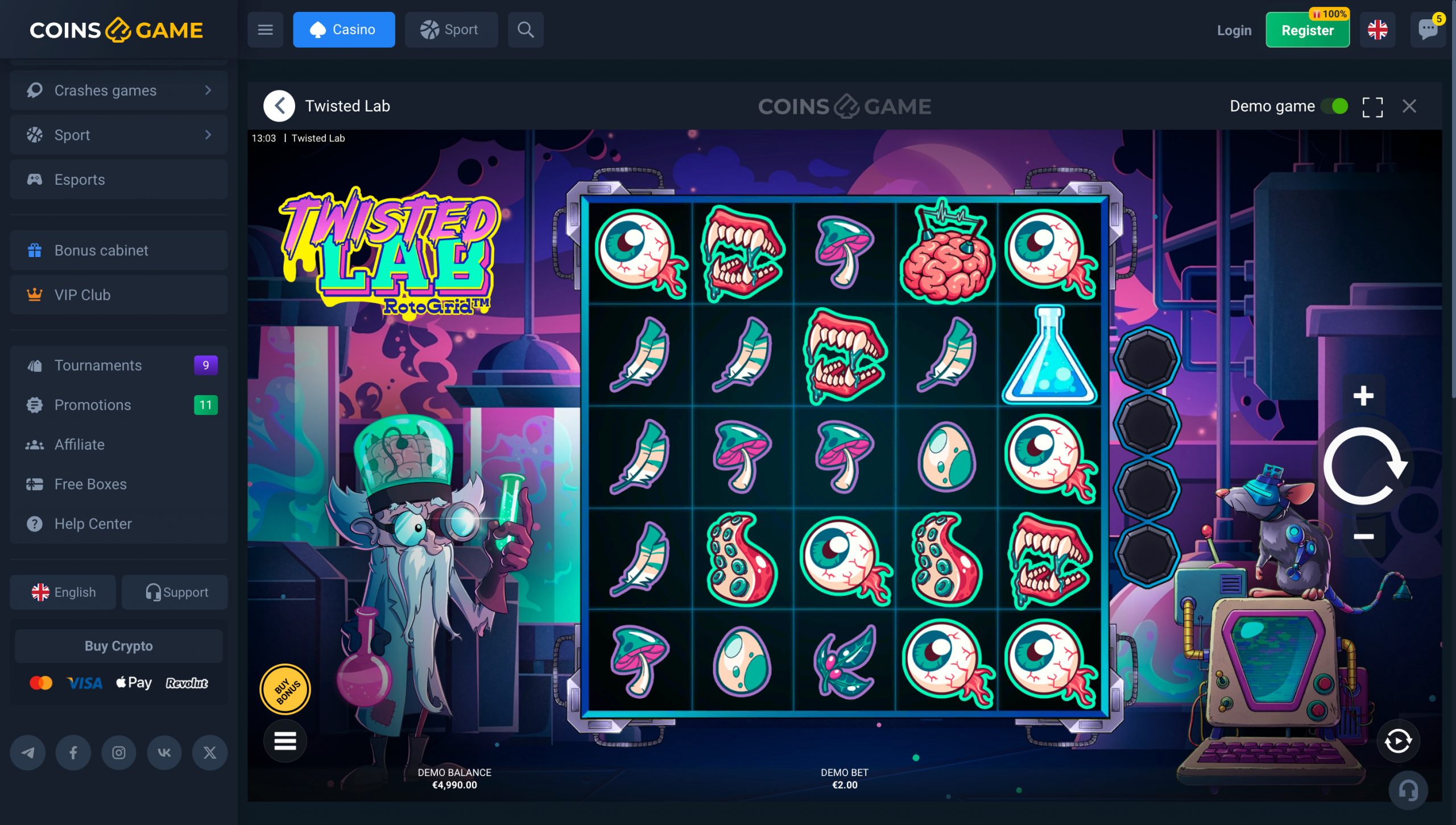 Coins.Game Casino Screenshot