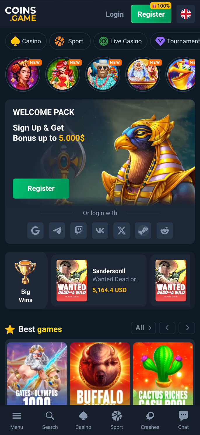 Coins.Game Casino Screenshot