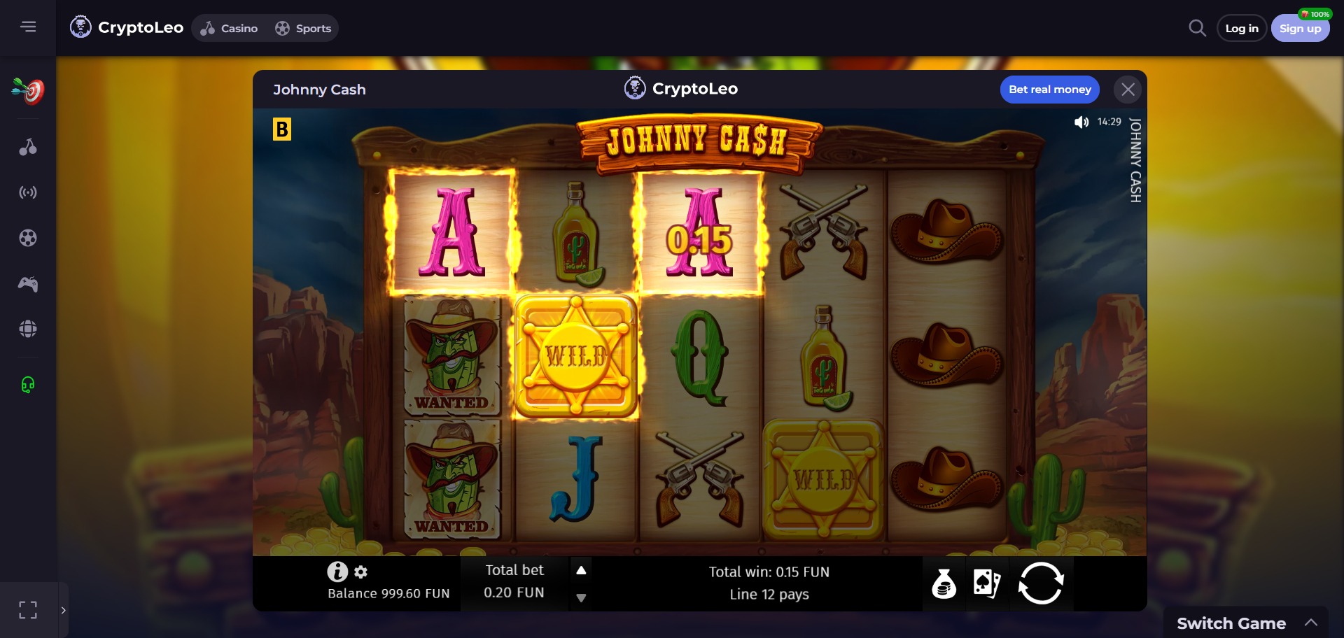 CryptoLeo Casino Screenshot
