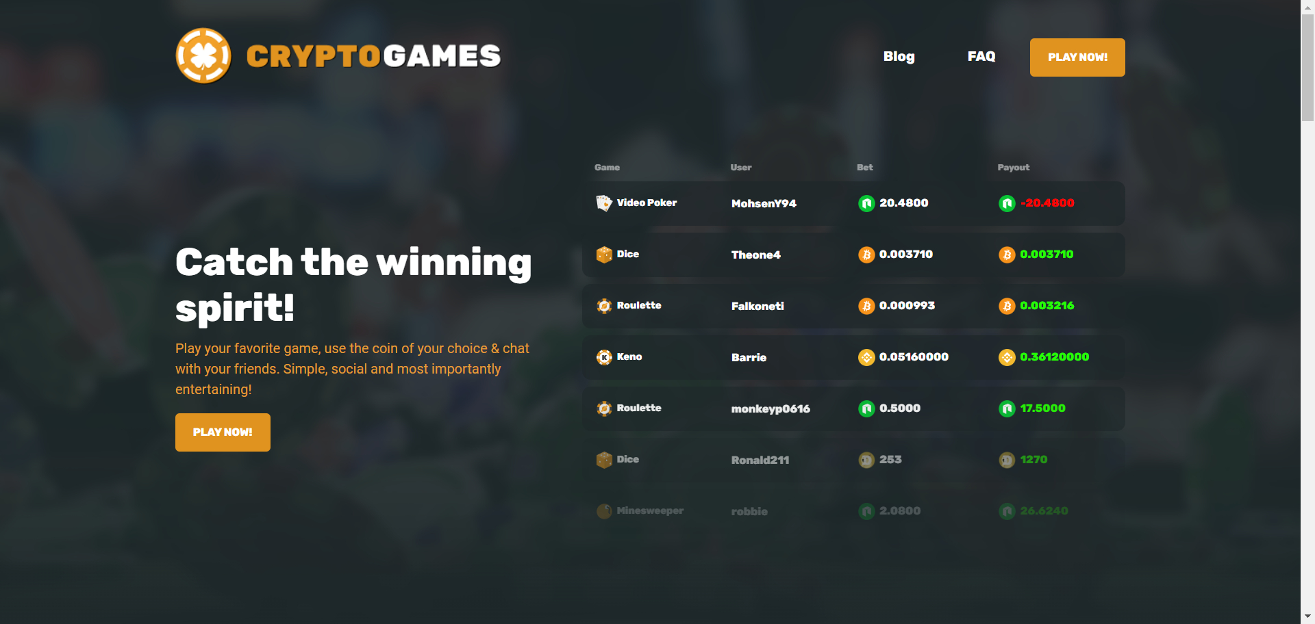 Crypto.Games Casino Screenshot