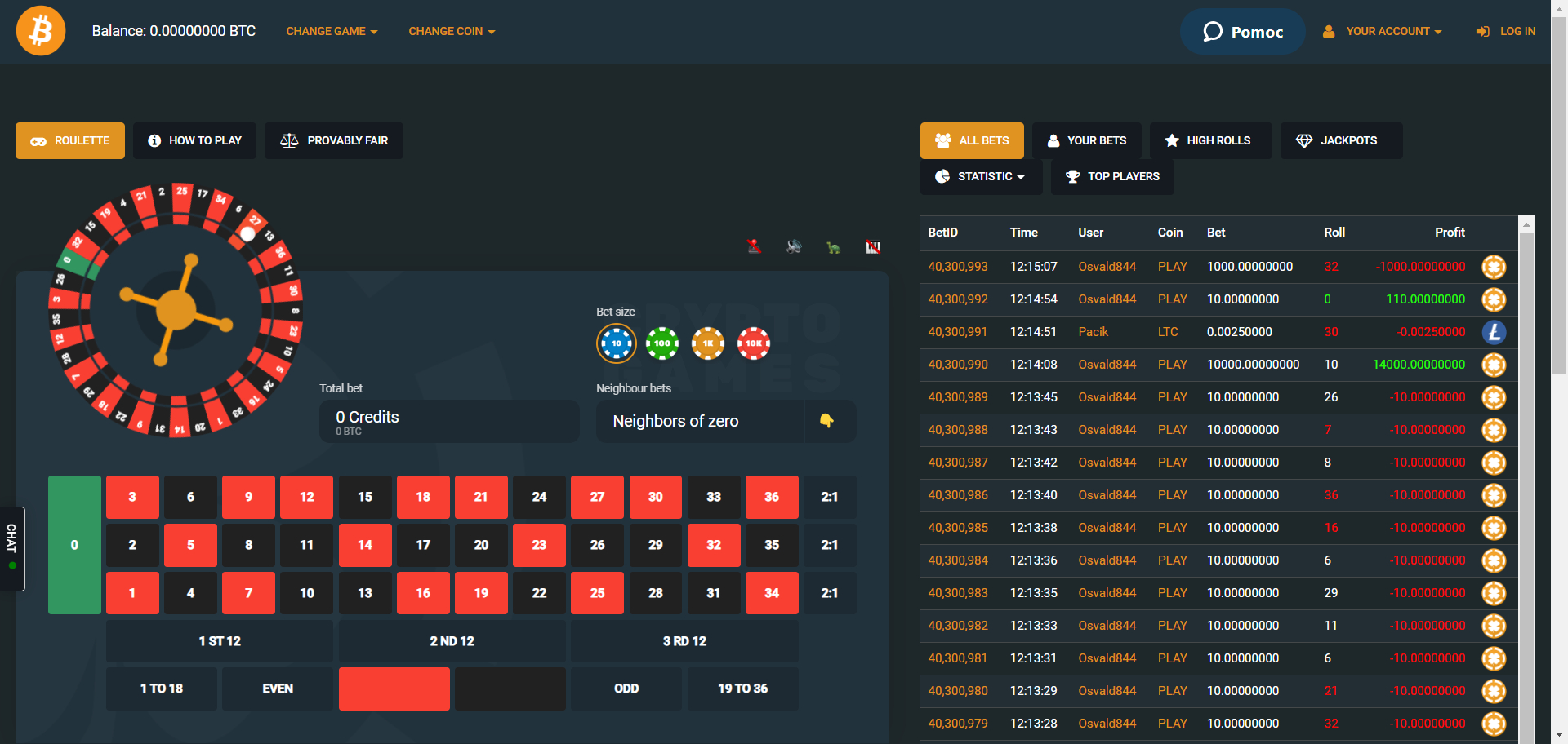 Crypto.Games Casino Screenshot