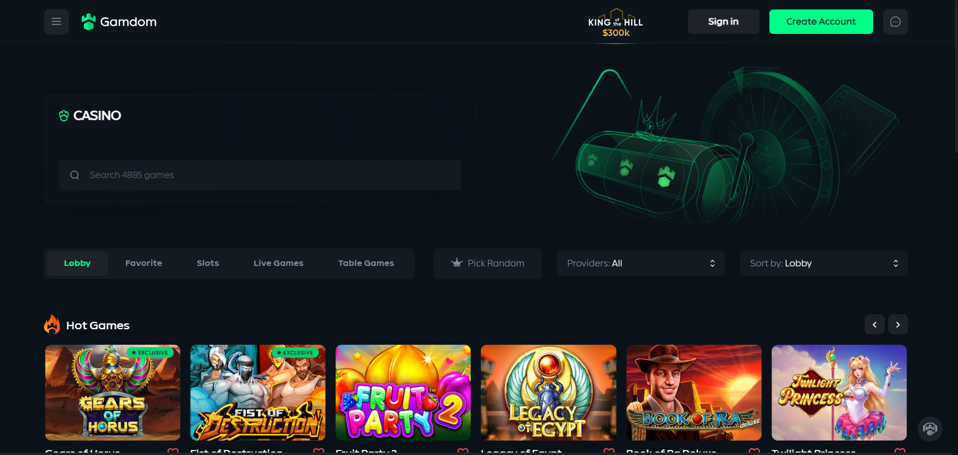 Gamdom Casino Screenshot