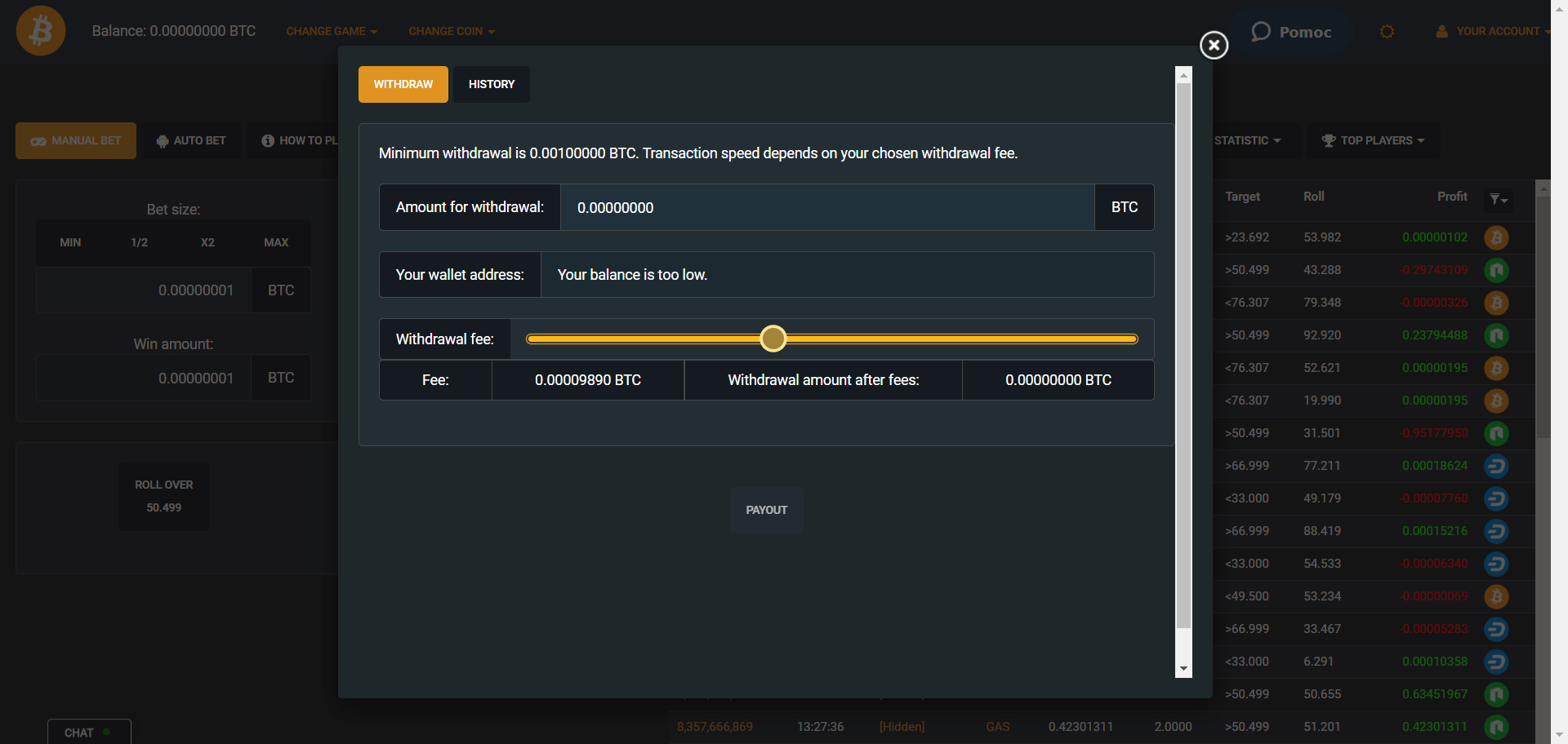 Crypto.Games Casino Withdrawal Methods