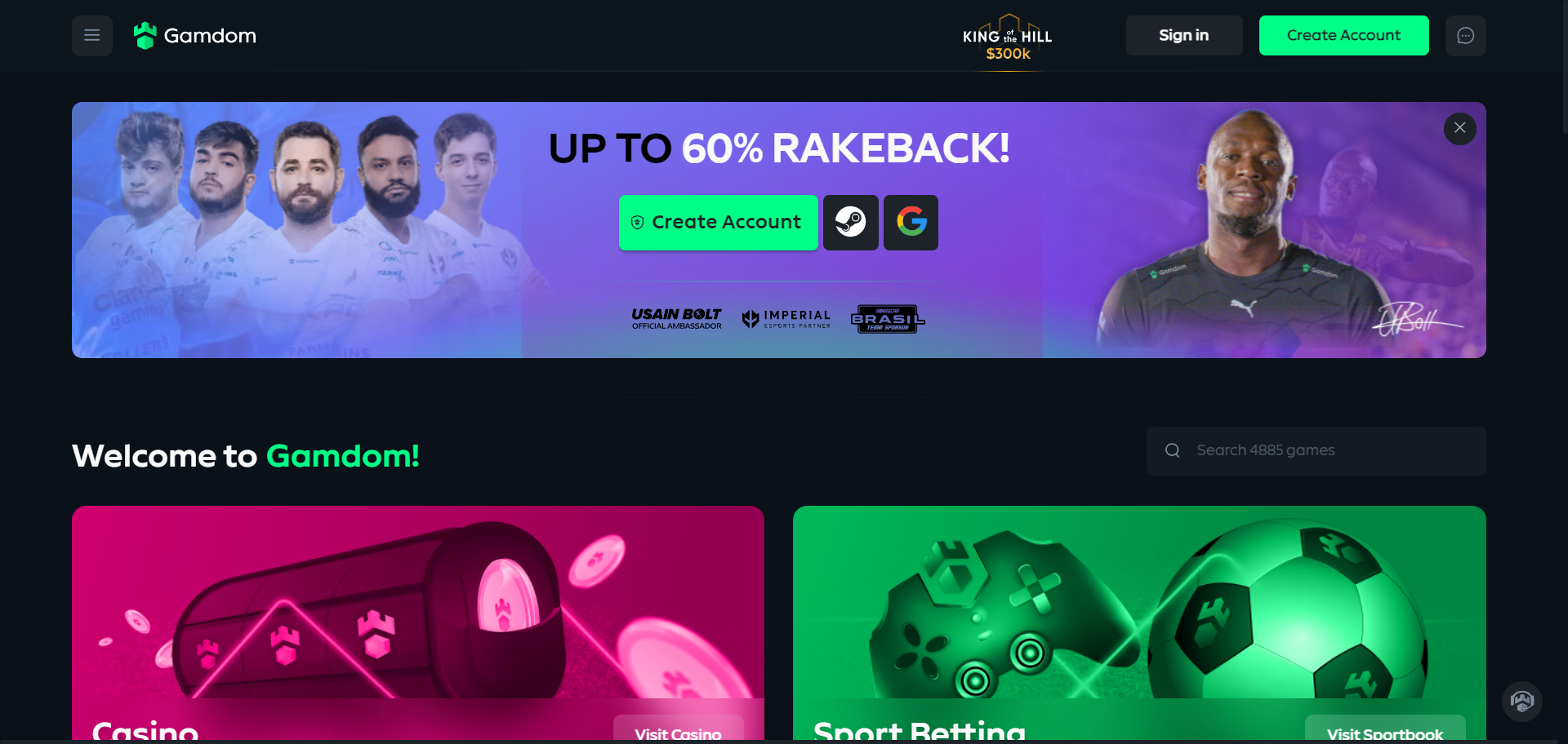 Gamdom Casino Screenshot