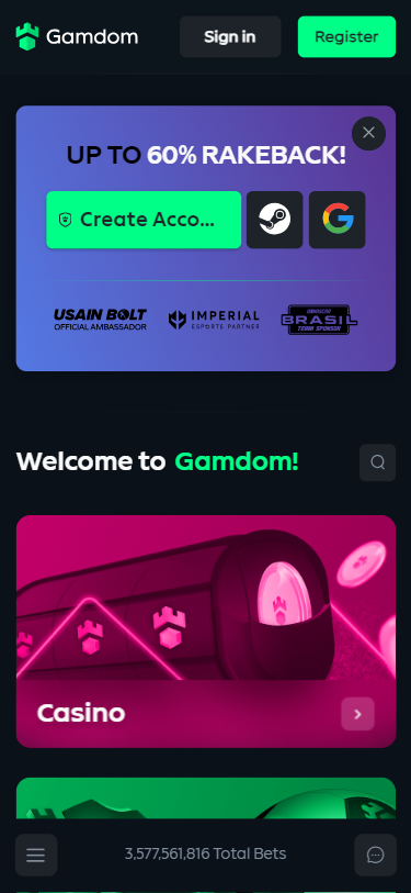 Gamdom Casino Screenshot