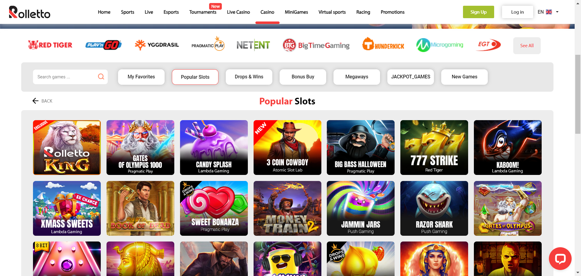 Rolletto Casino Screenshot