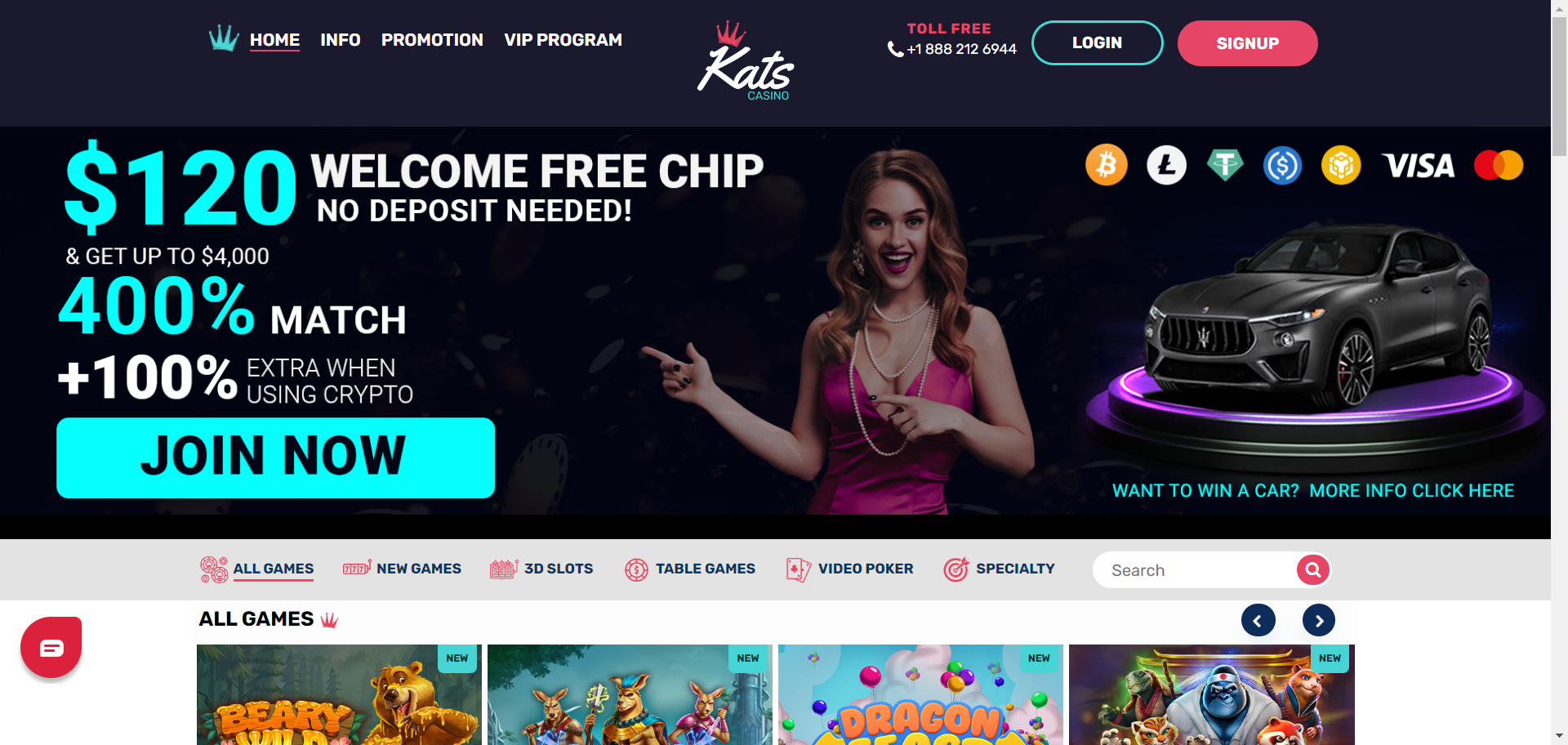 Kats Casino Screenshot