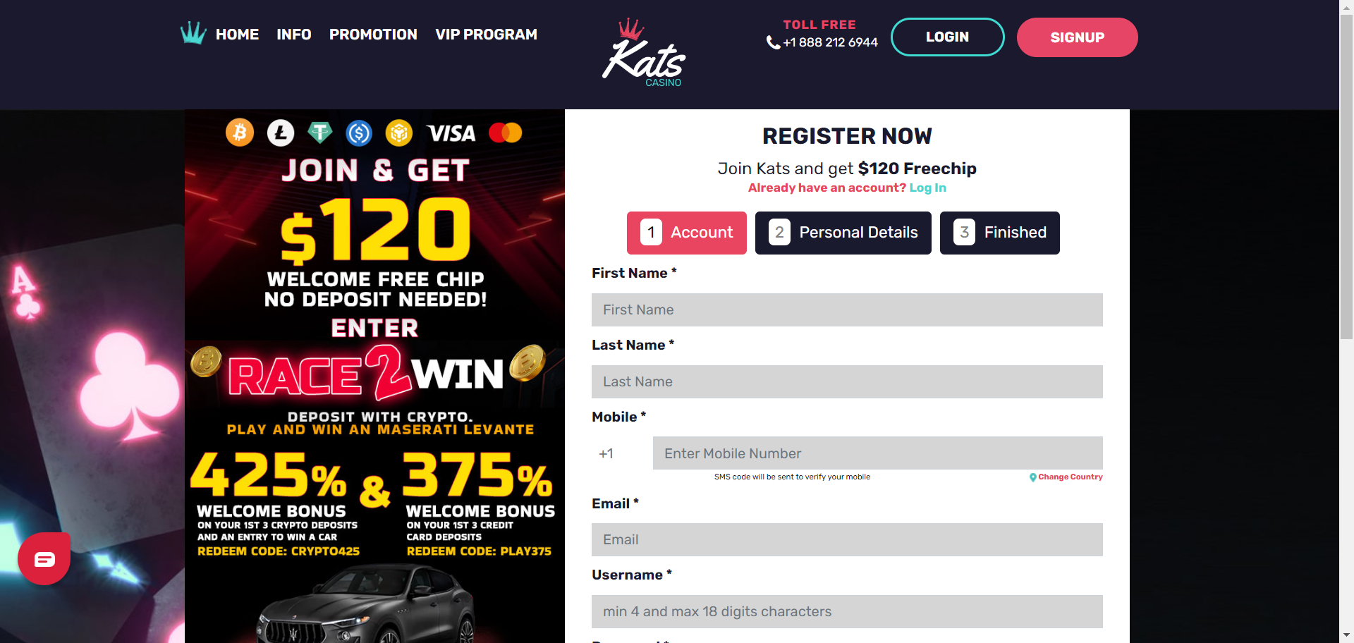 Kats Casino Screenshot