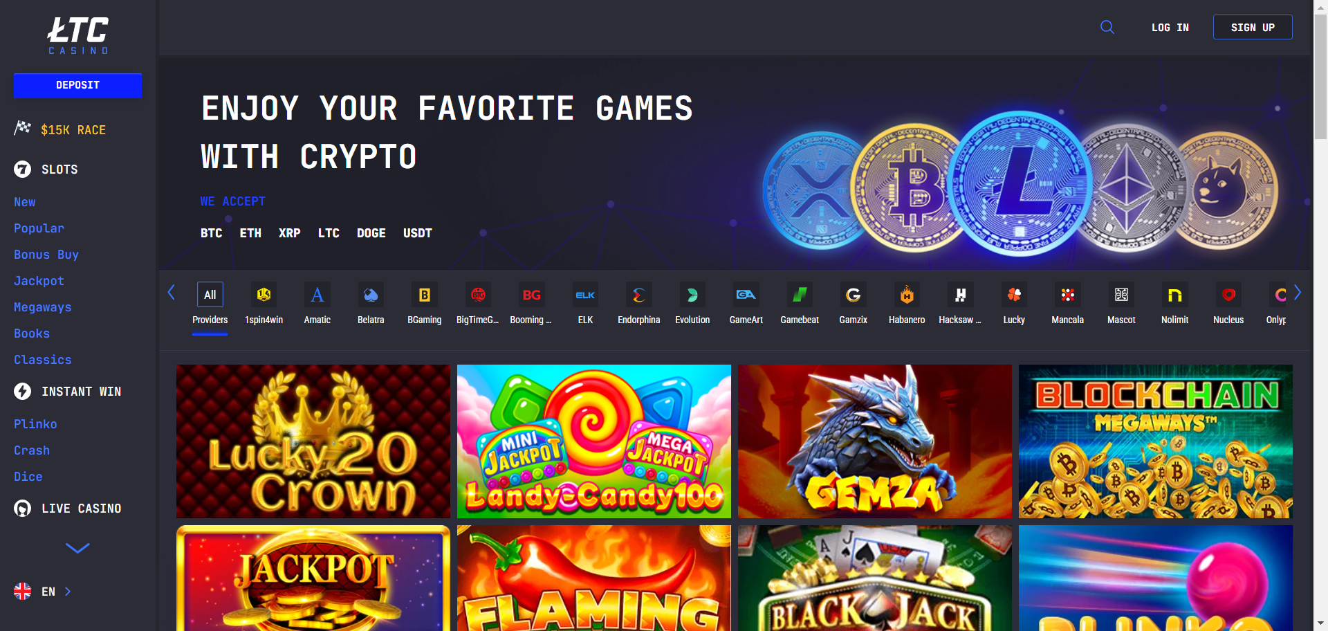 LTC Casino Screenshot
