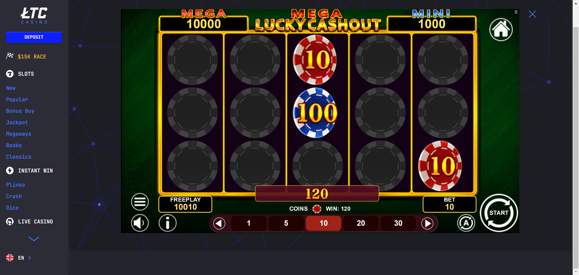 LTC Casino Screenshot