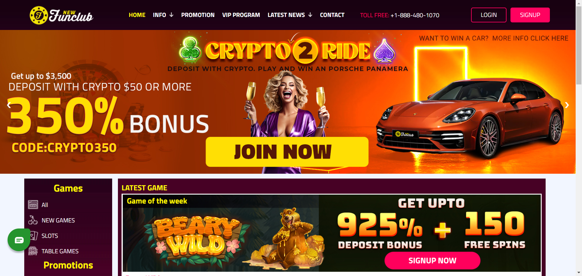 New Funclub Casino Screenshot