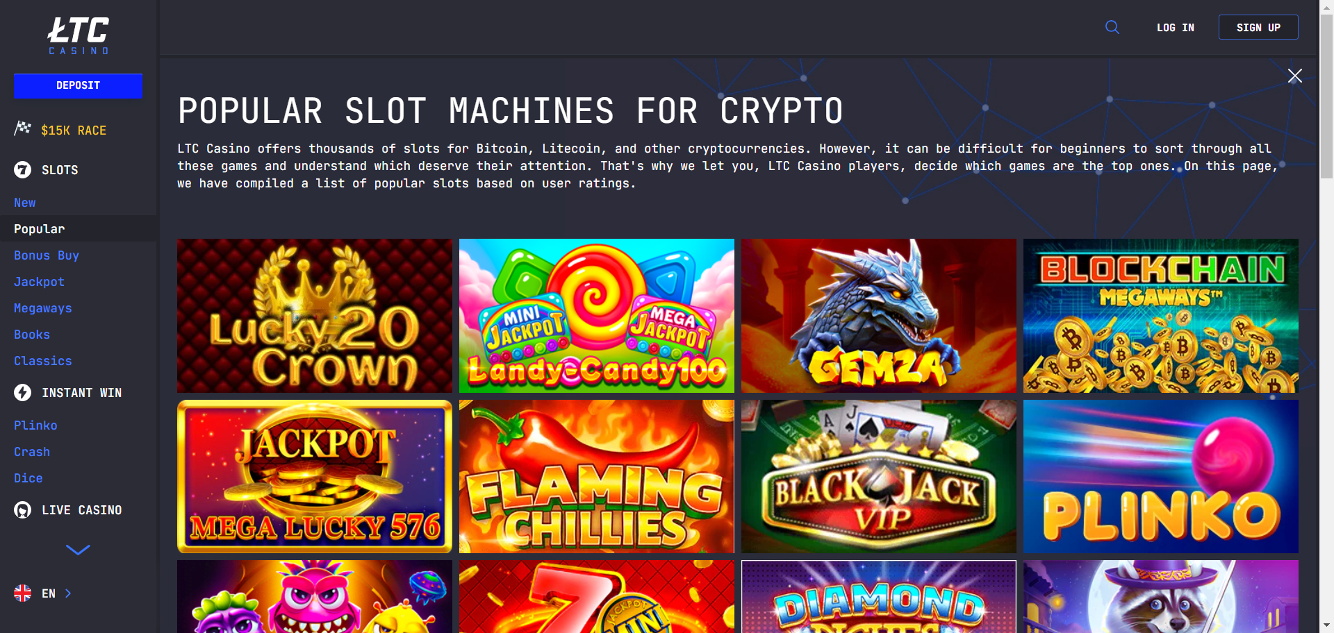 LTC Casino Screenshot