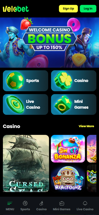 VeloBet Casino Screenshot