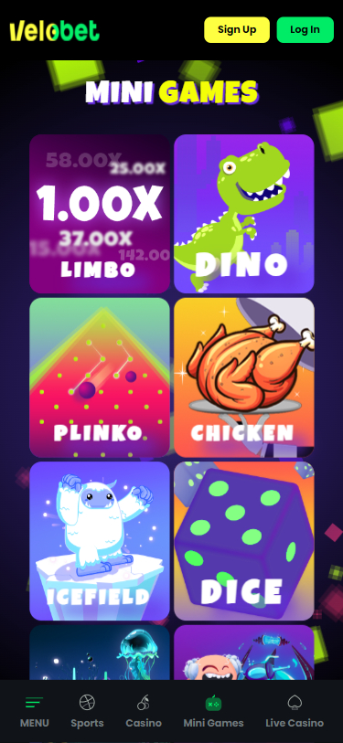 VeloBet Casino Screenshot